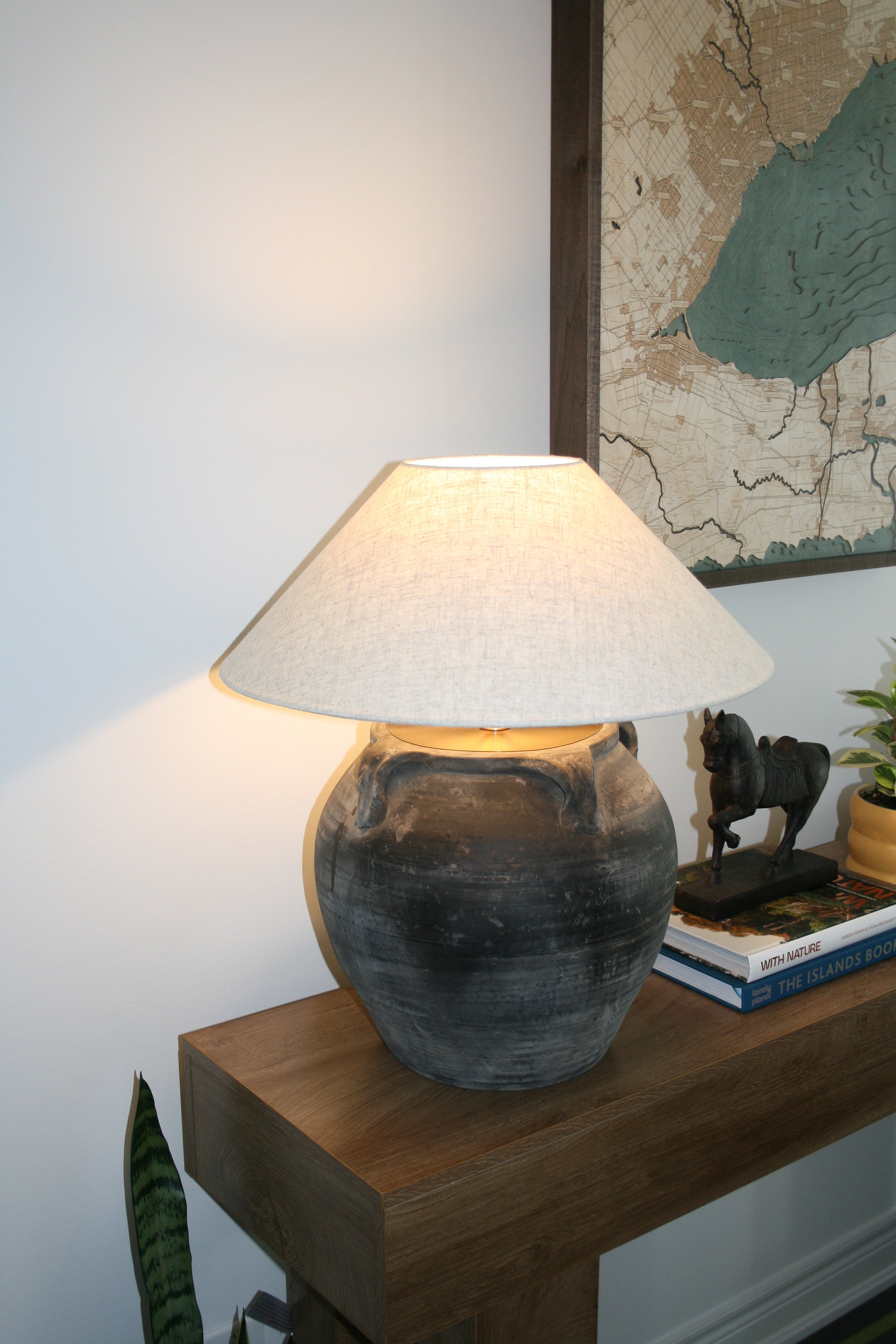 Louis IV Vintage Pot Lamp - Empire Shade